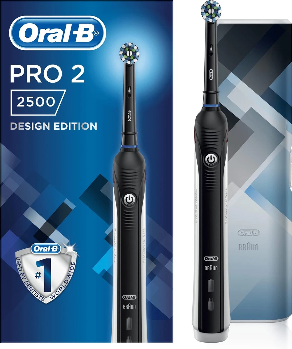 Oral B Oral-B PRO 2 2500 - Zwart - Elektrische Tandenborstel - Met Reisetui 1 Oral B Oral-B PRO 2 2500 - Zwart - Elektrische Tandenborstel - Met Reisetui