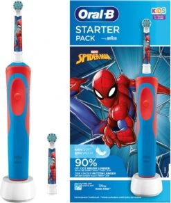 Oral B Oral-B Kids Spiderman Elektrische Tandenborstel Met 2 Opzetborstels - Starter Pack - Voor Kinderen Vanaf 3 Jaar