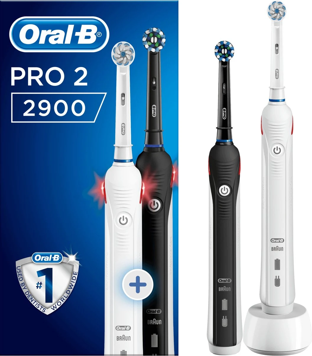 Oral B Oral-B PRO 2 2900 - Elektrische Tandenborstel - Duopack 1 Oral B Oral-B PRO 2 2900 - Elektrische Tandenborstel - Duopack