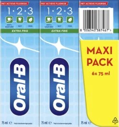Oral B Oral-B 1.2.3 Mint Frisse - Tandpasta - 6 X75 Ml -SmileBright Goedkope Winkel 1125x1200