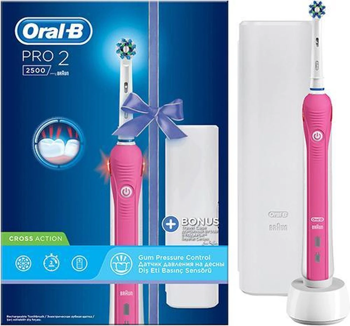 Oral B Oral-B Pro 2500 CrossAction Pink - Elektrische Tandenborstel 1 Oral B Oral-B Pro 2500 CrossAction Pink - Elektrische Tandenborstel