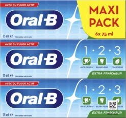Oral B Oral-B 1.2.3 Mint Frisse - Tandpasta - 6 X75 Ml -SmileBright Goedkope Winkel 1200x1123