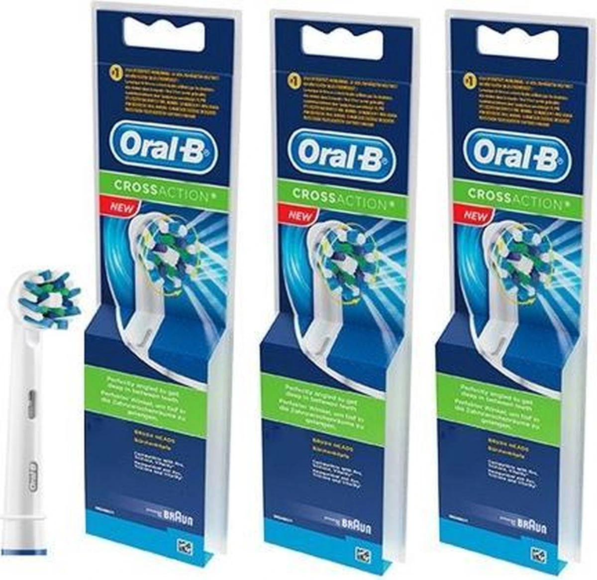 Oral B Refill Cross Action Opzetborstel 3 X 4 Stuks - Voordeelverpakking 1 Oral B Refill Cross Action Opzetborstel 3 X 4 Stuks - Voordeelverpakking