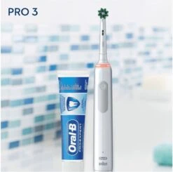 Oral B Oral-B Pro 3 3800 - Wit - Elektrische Tandenborstel Met Gratis Tandpasta -SmileBright Goedkope Winkel 1200x1192