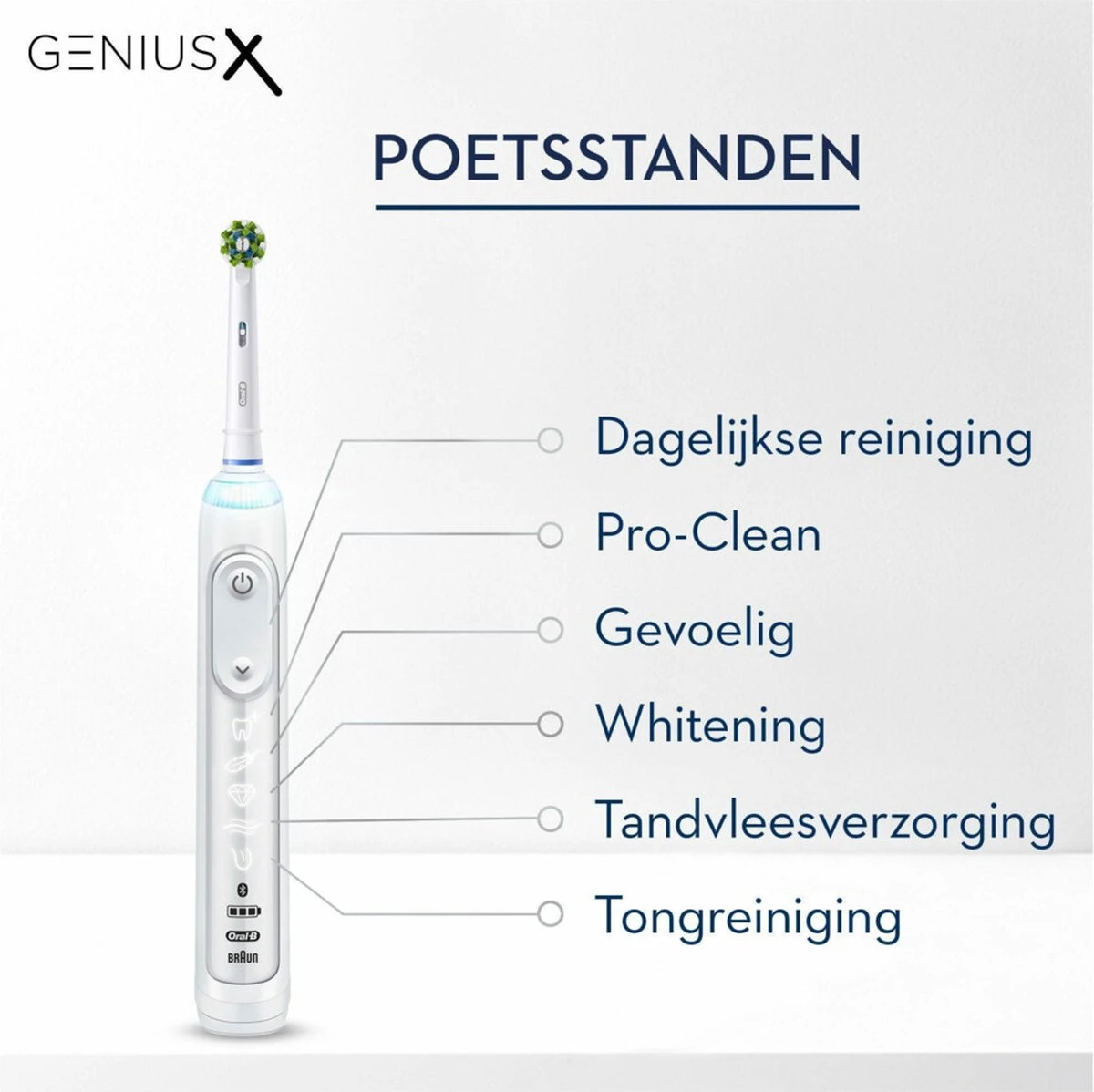 Oral B Oral-B Genius X - Wit - Elektrische Tandenborstel - Ontworpen Door Braun - 1 Handvat En 1 Opzetborstel 12 Oral B Oral-B Genius X - Wit - Elektrische Tandenborstel - Ontworpen Door Braun - 1 Handvat En 1 Opzetborstel - Afbeelding 12