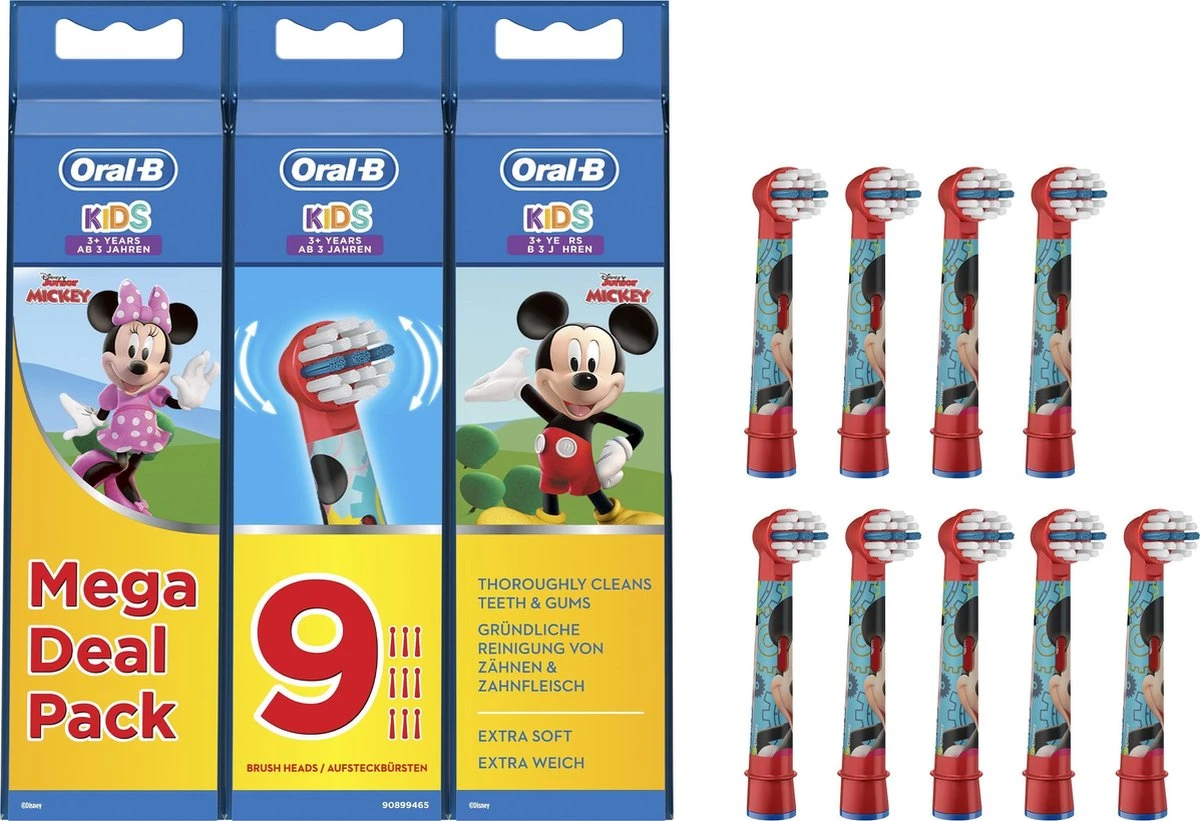 Oral B Oral-B Kids Opzetborstels Met Disney Mickey Mouse-figuren, 9 Stuks 1 Oral B Oral-B Kids Opzetborstels Met Disney Mickey Mouse-figuren, 9 Stuks