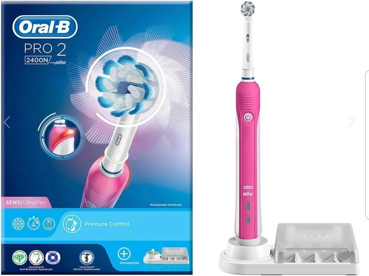 Oral B PRO 2 2400 N -sensi Ultra Thin - Electrische Tandenborstel- Pink 1 Oral B PRO 2 2400 N -sensi Ultra Thin - Electrische Tandenborstel- Pink