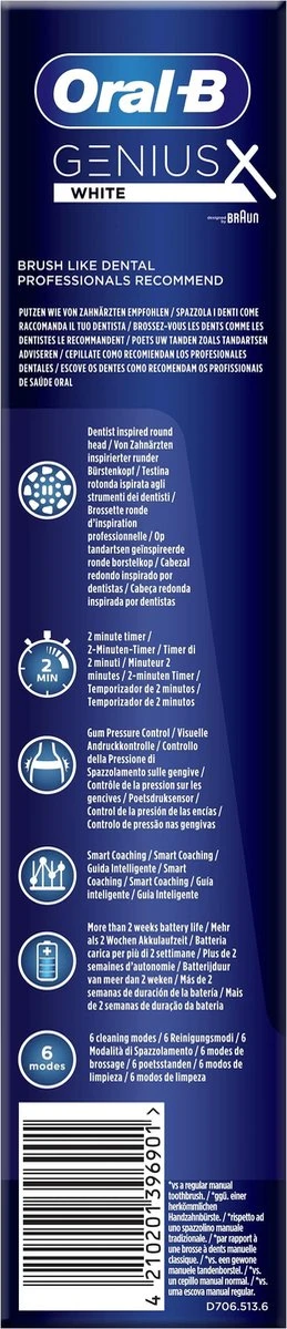 Oral B Oral-B Genius X - Wit - Elektrische Tandenborstel - Ontworpen Door Braun - 1 Handvat En 1 Opzetborstel 8 Oral B Oral-B Genius X - Wit - Elektrische Tandenborstel - Ontworpen Door Braun - 1 Handvat En 1 Opzetborstel - Afbeelding 8
