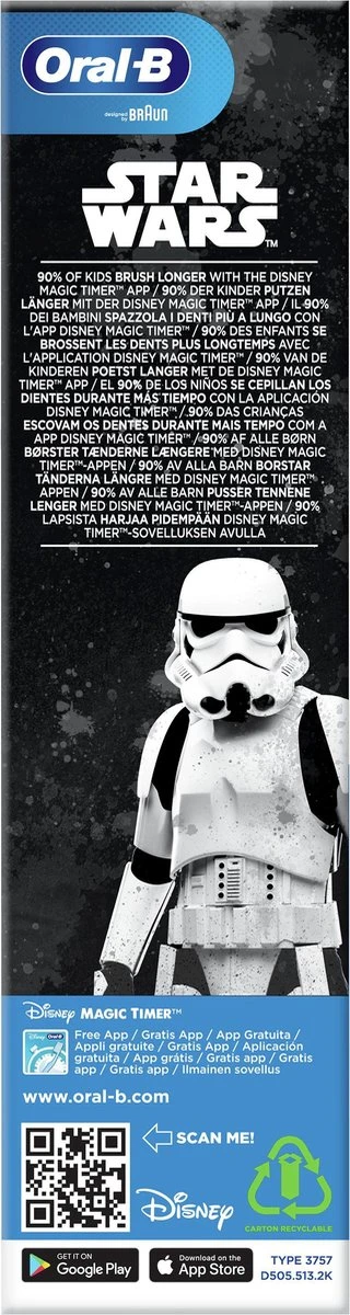Oral B Oral-B Junior Star Wars - Elektrische Tandenborstel - Powered By Braun - 1 Handvat En 1 Opzetborstel 17 Oral B Oral-B Junior Star Wars - Elektrische Tandenborstel - Powered By Braun - 1 Handvat En 1 Opzetborstel - Afbeelding 17