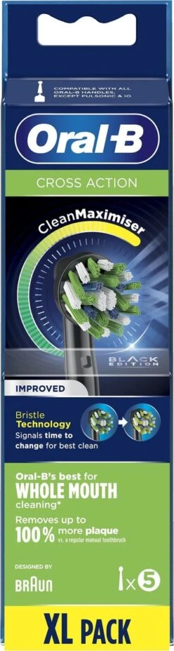 Oral B Oral-B CrossAction Opzetborstel Black Edition Met CleanMaximiser-technologie, Verpakking Van 5 Stuks -SmileBright Goedkope Winkel 321x1200