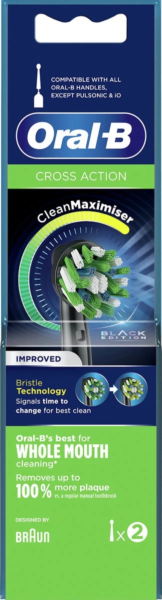 Oral B Oral-B CrossAction - Met CleanMaximiser-technologie - Opzetborstels - Zwart - 2 Stuks 10 Oral B Oral-B CrossAction - Met CleanMaximiser-technologie - Opzetborstels - Zwart - 2 Stuks - Afbeelding 10