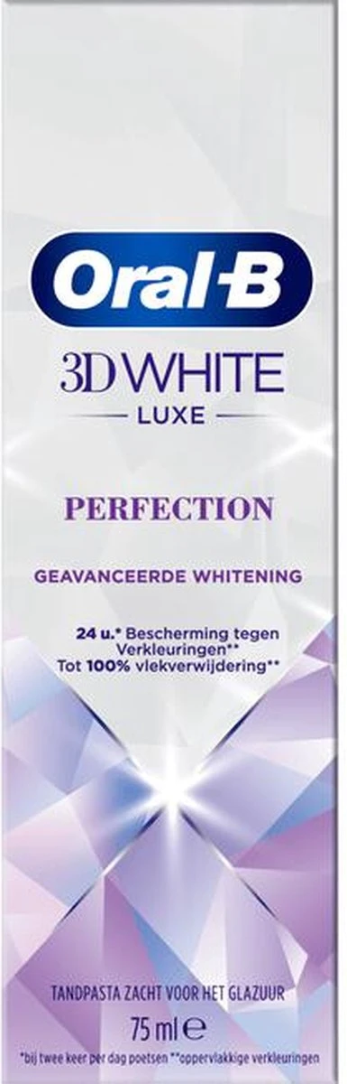 Oral B Oral-B 3D White Luxe Perfection - Voordeelverpakking 4 X 75 Ml -Tandpasta Verpakt In Gerecycleerd Karton 7 Oral B Oral-B 3D White Luxe Perfection - Voordeelverpakking 4 X 75 Ml -Tandpasta Verpakt In Gerecycleerd Karton - Afbeelding 7