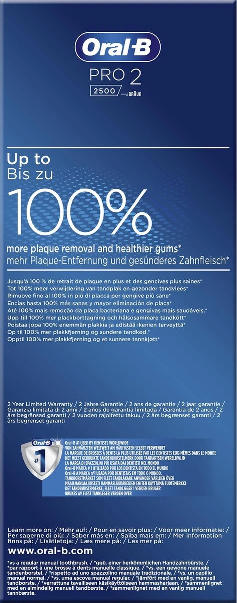 Oral B Oral-B PRO 2 2500 - Zwart - Elektrische Tandenborstel - Met Reisetui 7 Oral B Oral-B PRO 2 2500 - Zwart - Elektrische Tandenborstel - Met Reisetui - Afbeelding 7
