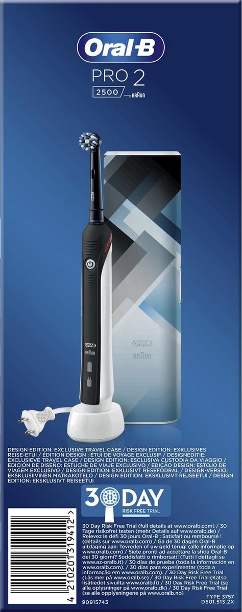 Oral B Oral-B PRO 2 2500 - Zwart - Elektrische Tandenborstel - Met Reisetui 9 Oral B Oral-B PRO 2 2500 - Zwart - Elektrische Tandenborstel - Met Reisetui - Afbeelding 9