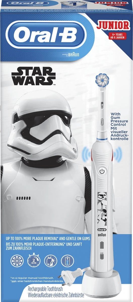 Oral B Oral-B Junior Star Wars - Elektrische Tandenborstel - Powered By Braun - 1 Handvat En 1 Opzetborstel 8 Oral B Oral-B Junior Star Wars - Elektrische Tandenborstel - Powered By Braun - 1 Handvat En 1 Opzetborstel - Afbeelding 8