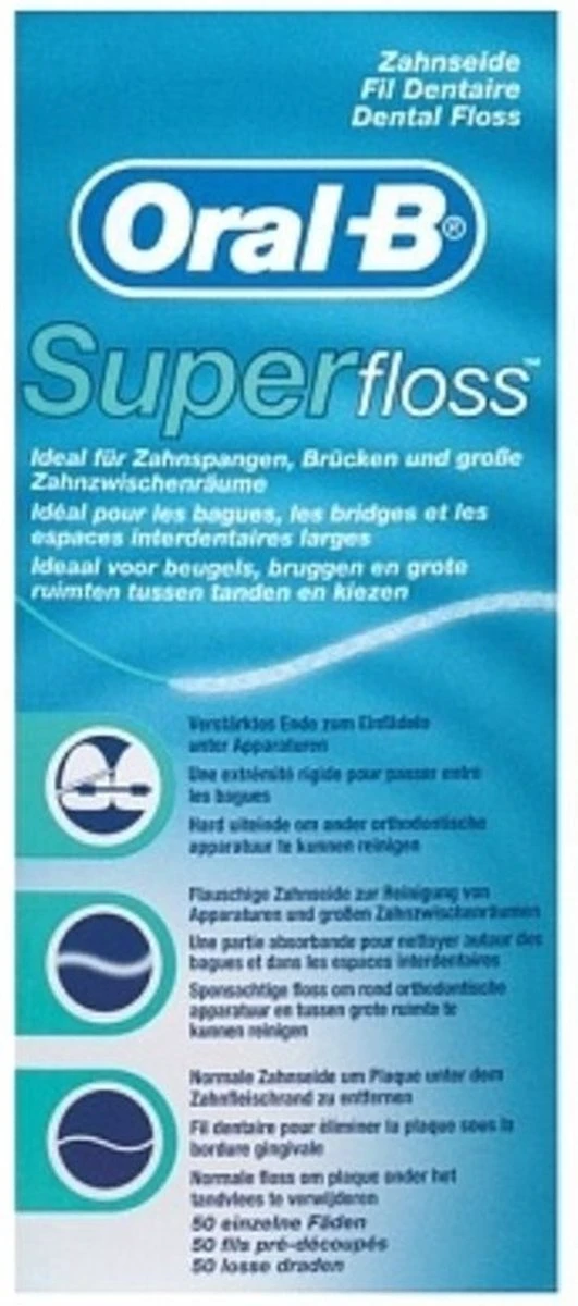 Oral B Super Floss - Voordeel 3 X 50st 1 Oral B Super Floss - Voordeel 3 X 50st