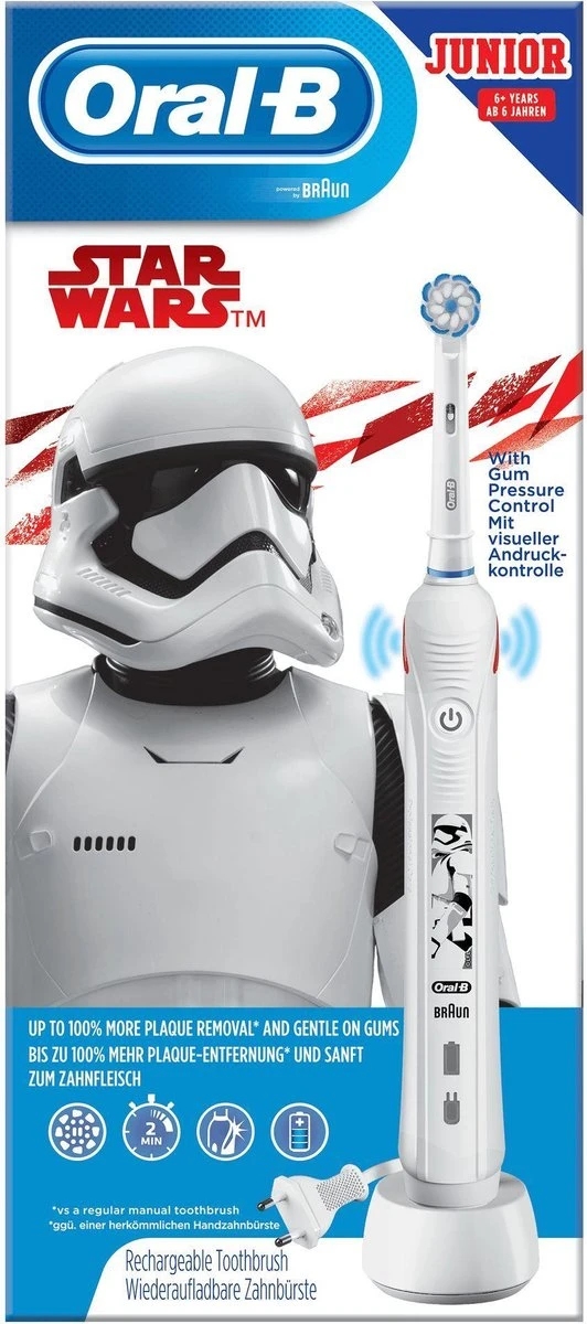 Oral B Oral-B Junior Star Wars - Elektrische Tandenborstel - Powered By Braun - 1 Handvat En 1 Opzetborstel 11 Oral B Oral-B Junior Star Wars - Elektrische Tandenborstel - Powered By Braun - 1 Handvat En 1 Opzetborstel - Afbeelding 11