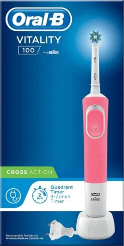 Oral B Oral-B Vitality 100 Roze CrossAction - Elektrische Tandenborstel - Powered By Braun -SmileBright Goedkope Winkel 605x1200