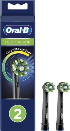 Oral B Oral-B CrossAction - Met CleanMaximiser-technologie - Opzetborstels - Zwart - 2 Stuks