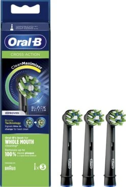 Oral B Oral-B CrossAction - Met CleanMaximiser-technologie - Opzetborstels - Zwart - 3 Stuks -SmileBright Goedkope Winkel 811x1200 2