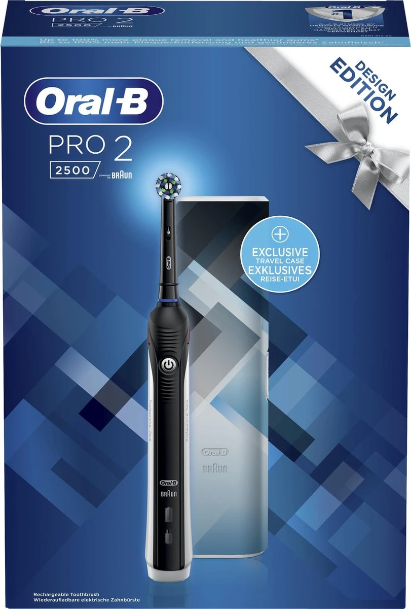 Oral B Oral-B PRO 2 2500 - Zwart - Elektrische Tandenborstel - Met Reisetui 4 Oral B Oral-B PRO 2 2500 - Zwart - Elektrische Tandenborstel - Met Reisetui - Afbeelding 4