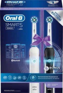Oral B Oral-B Smart 5 5900 - Zwart En Wit - Elektrische Tandenborstel - Duopack -SmileBright Goedkope Winkel 816x1200