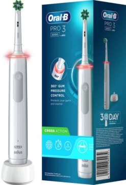 Oral B Oral-B Pro 3 3000 - Wit - Elektrische Tandenborstel - Ontworpen Door Braun - 1 Handvat En 1 Opzetborstel