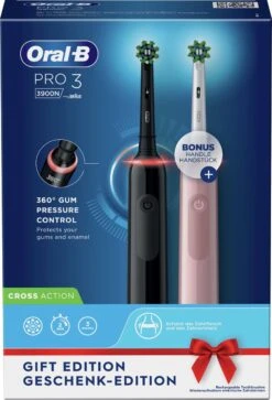 Oral B Oral-B Pro 3 - 3900 - Zwarte En Roze - Elektrische Tandenborstel -SmileBright Goedkope Winkel 817x1200