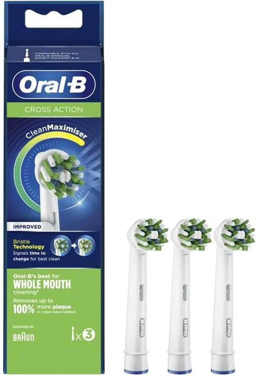 Oral B Oral-B CrossAction - Met CleanMaximiser-technologie - Opzetborstels - 3 Stuks 9 Oral B Oral-B CrossAction - Met CleanMaximiser-technologie - Opzetborstels - 3 Stuks - Afbeelding 9