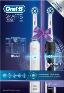 Oral B Oral-B Smart 5 5900 - Zwart En Wit - Elektrische Tandenborstel - Duopack -SmileBright Goedkope Winkel 833x1200