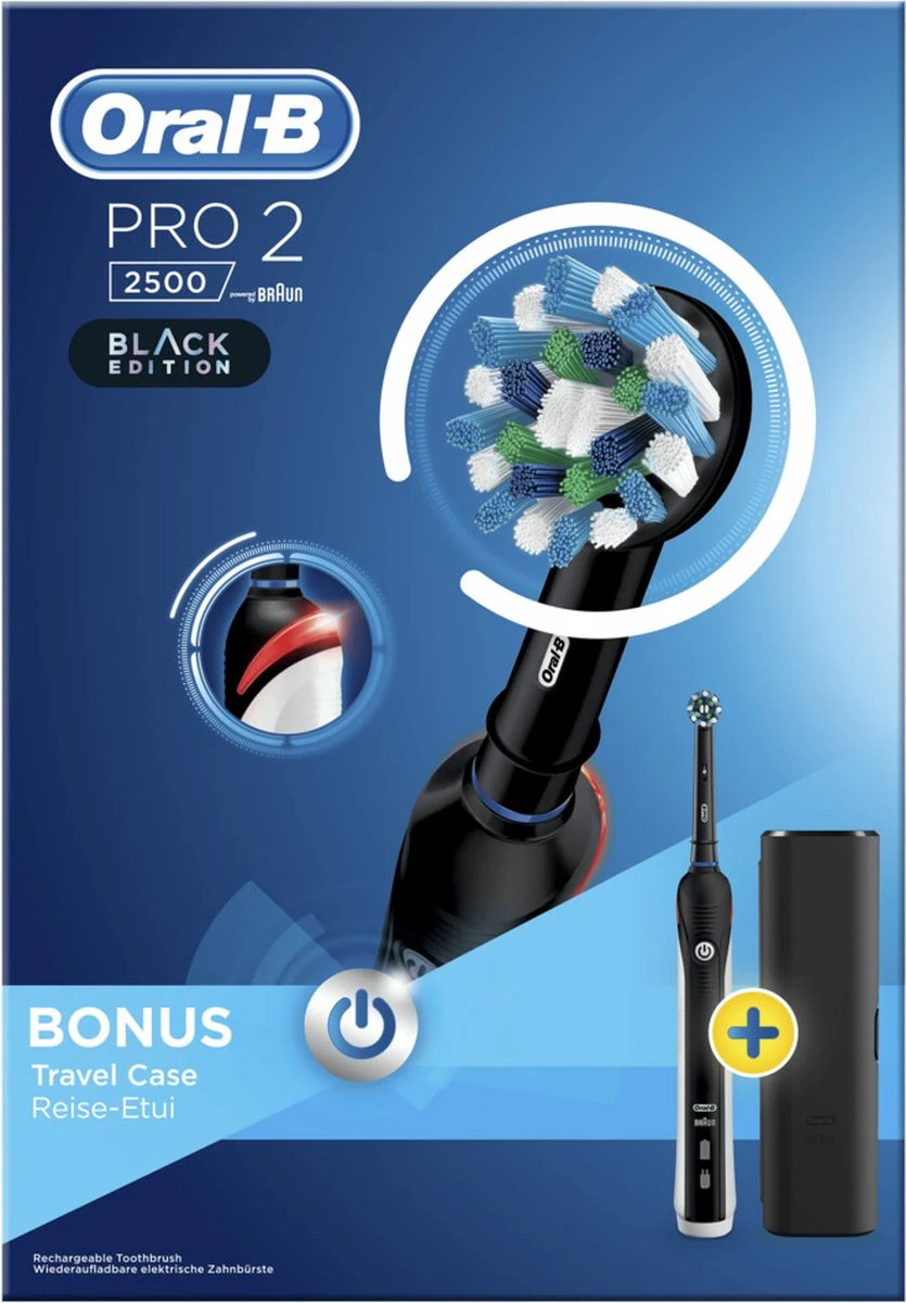 Oral B Oral-B Pro 2 2500 - Zwart - Elektrische Tandenborstel 2 Oral B Oral-B Pro 2 2500 - Zwart - Elektrische Tandenborstel - Afbeelding 2