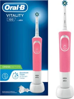 Oral B Oral-B Vitality 100 Roze CrossAction - Elektrische Tandenborstel - Powered By Braun -SmileBright Goedkope Winkel 898x1200 2