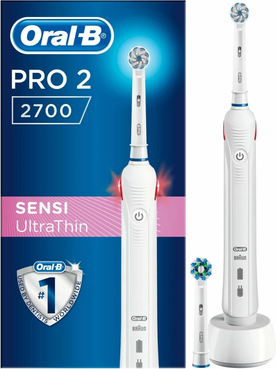 Oral B Oral-B Pro 2 2700 - Sensi Ultra Thin - Elektrische Tandenborstel - Wit 8 Oral B Oral-B Pro 2 2700 - Sensi Ultra Thin - Elektrische Tandenborstel - Wit - Afbeelding 8