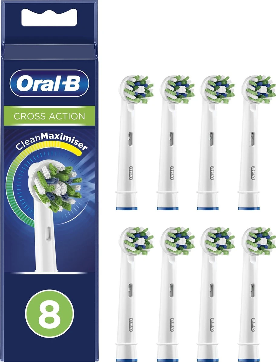 Oral B Oral-B CrossAction - Met CleanMaximiser-technologie - Opzetborstels - 8 Stuks 1 Oral B Oral-B CrossAction - Met CleanMaximiser-technologie - Opzetborstels - 8 Stuks
