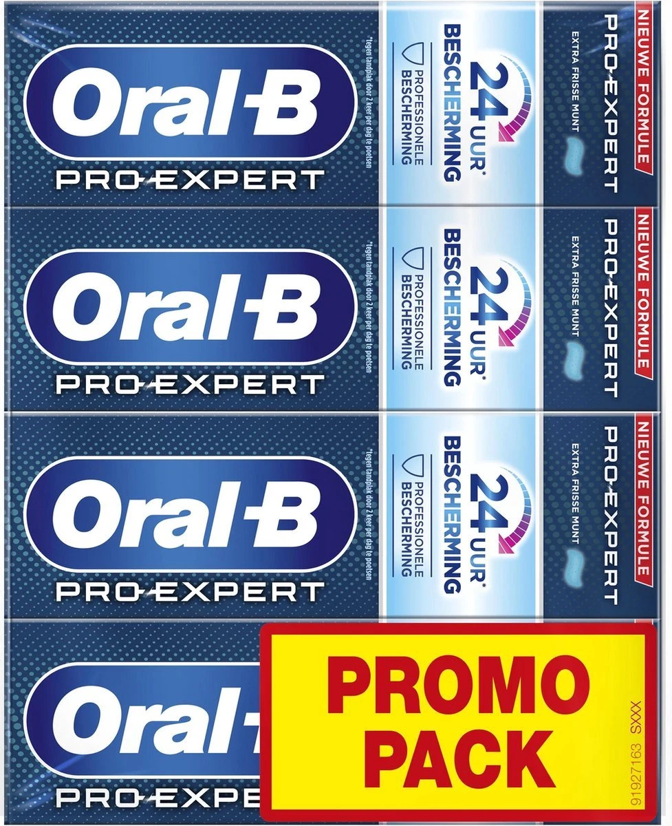 Oral B Oral-B Pro-Expert Professionele Bescherming - 4x75 Ml - Tandpasta 1 Oral B Oral-B Pro-Expert Professionele Bescherming - 4x75 Ml - Tandpasta